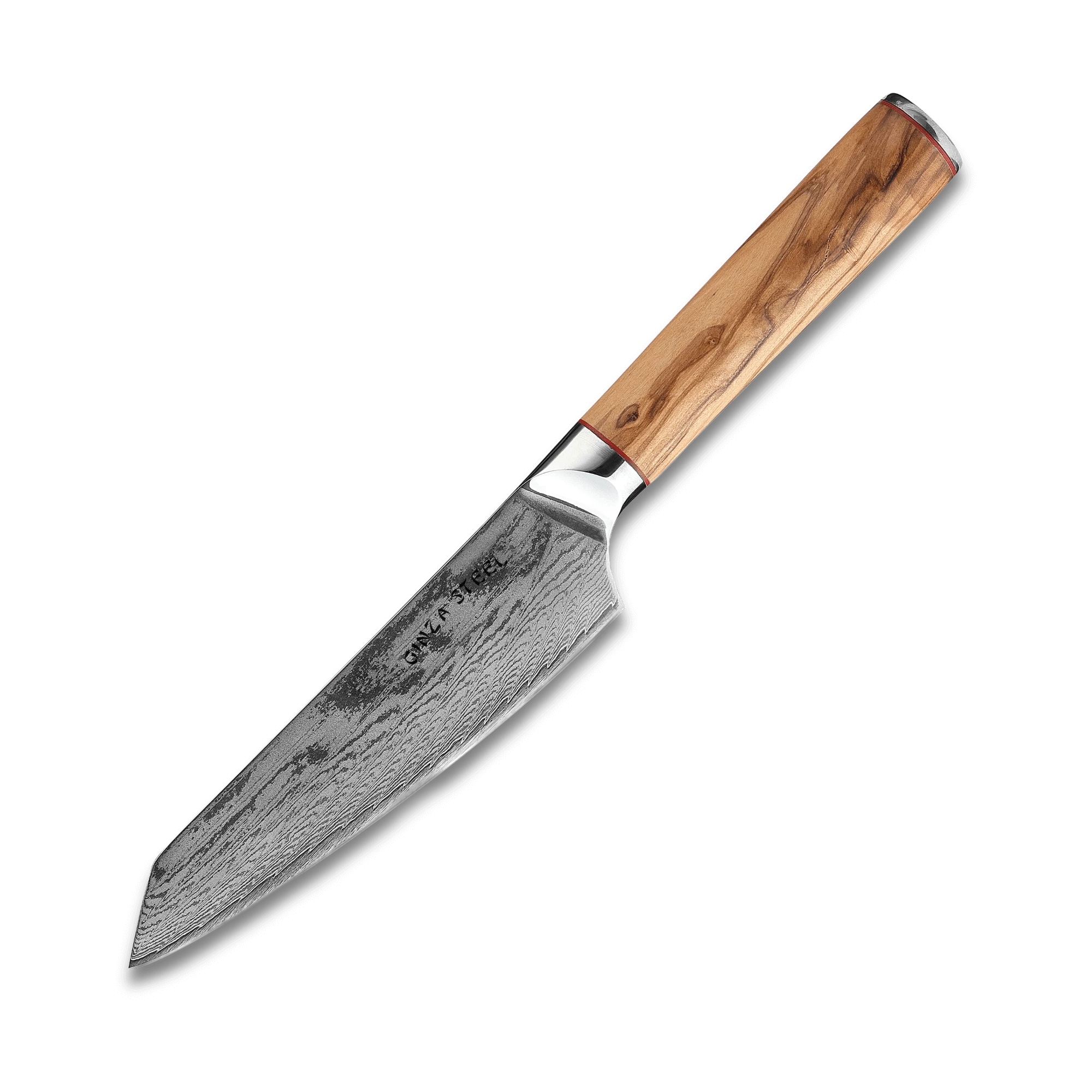 MIA 17 | Chef couteau 6.5 " Damascus AUS10 Steel 67 Layer/Italian Olive Wood Handle