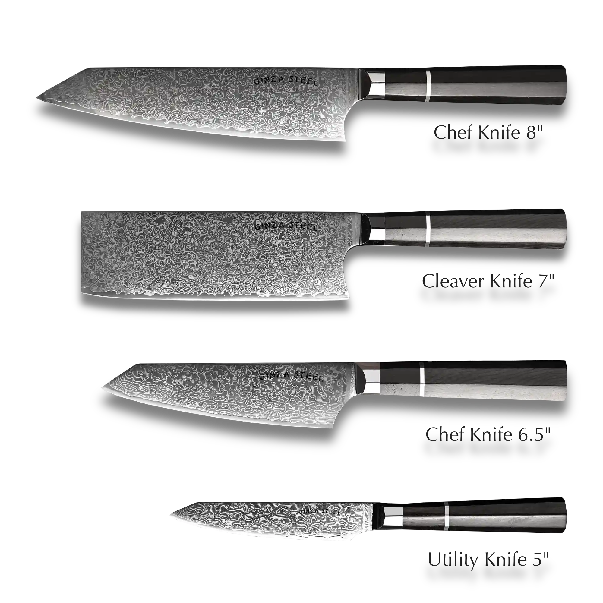 KASAI KOGATANA FIVE | Essential 5 pcs Knife set | 4 Knives with Magnetic Wood Block