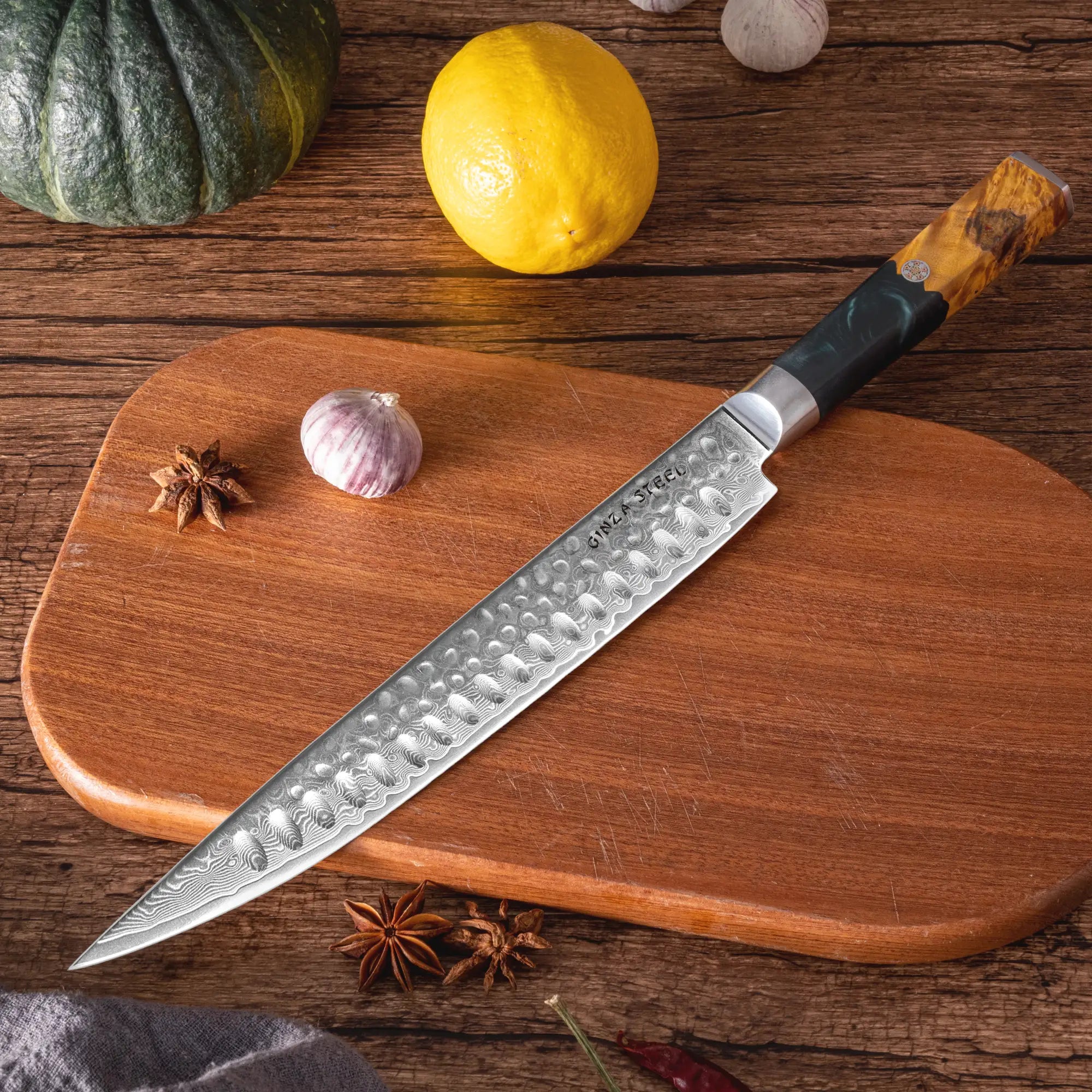 Kaze Katana – 9-Inch Carving Knife, Damascus VG10 Steel, 67 Layers