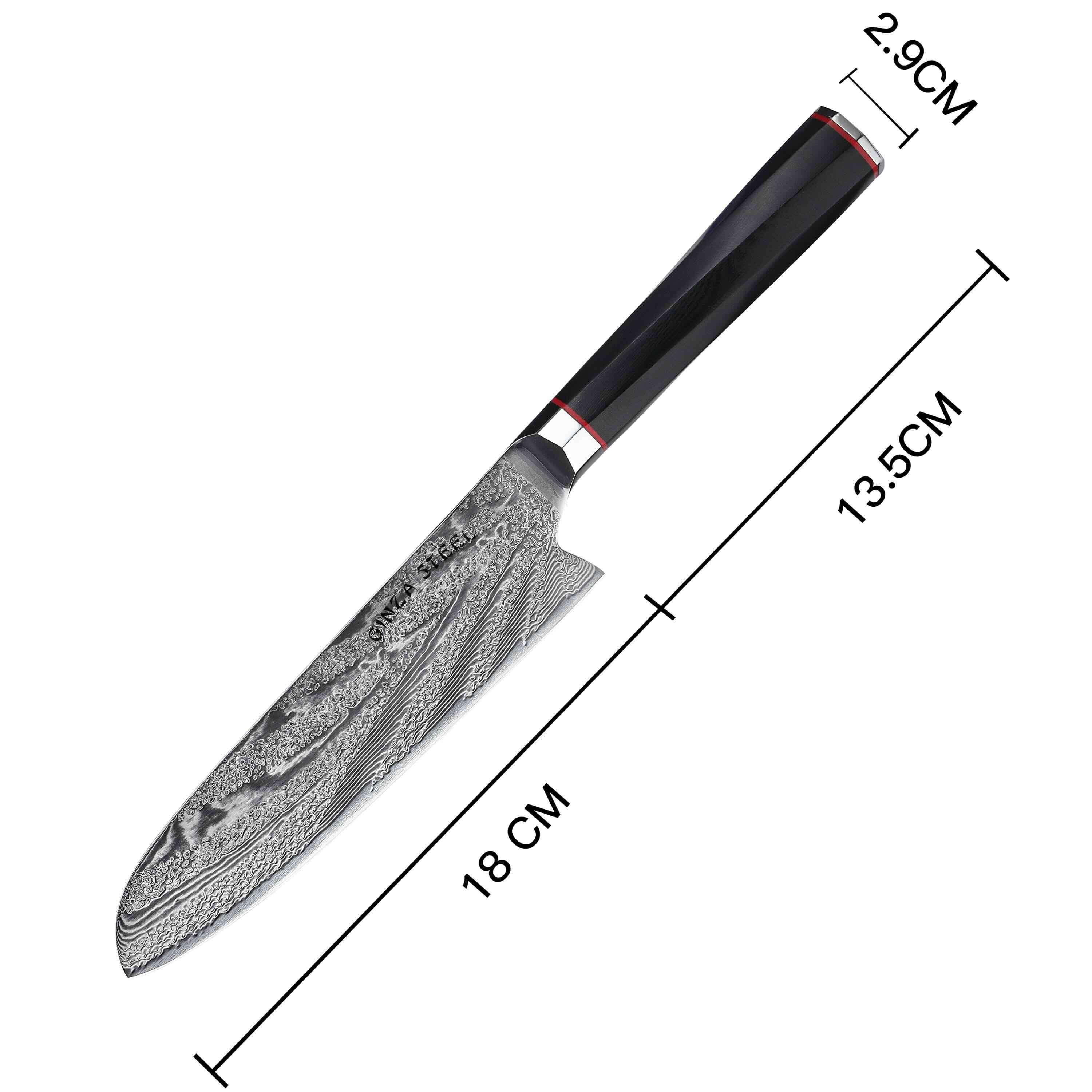KATANA 18 | Japanese Style Santoku Knife 7" Damascus VG10 Steel 67 layer