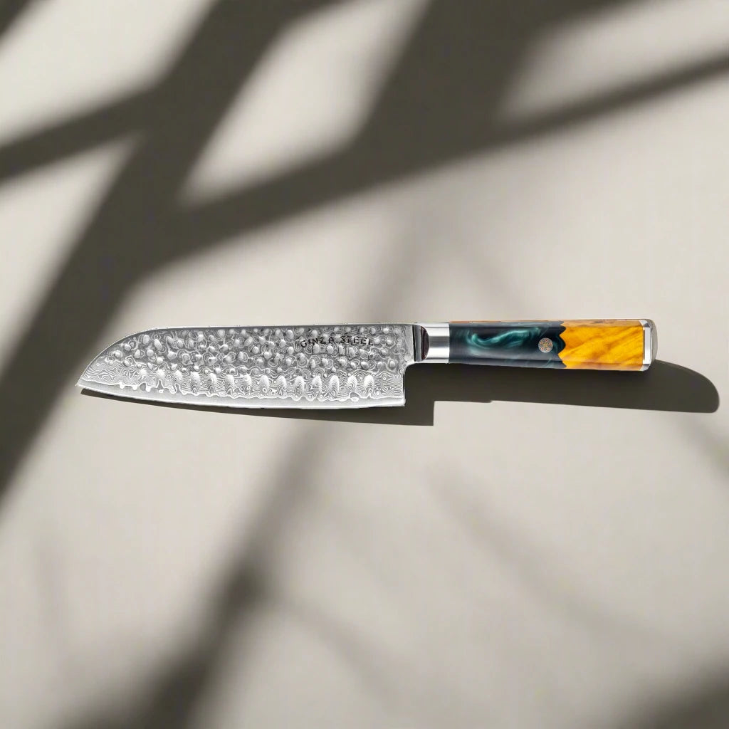 Kaze Katana – 7-Inch Santoku Knife, Damascus VG10 Steel, 67 Layers