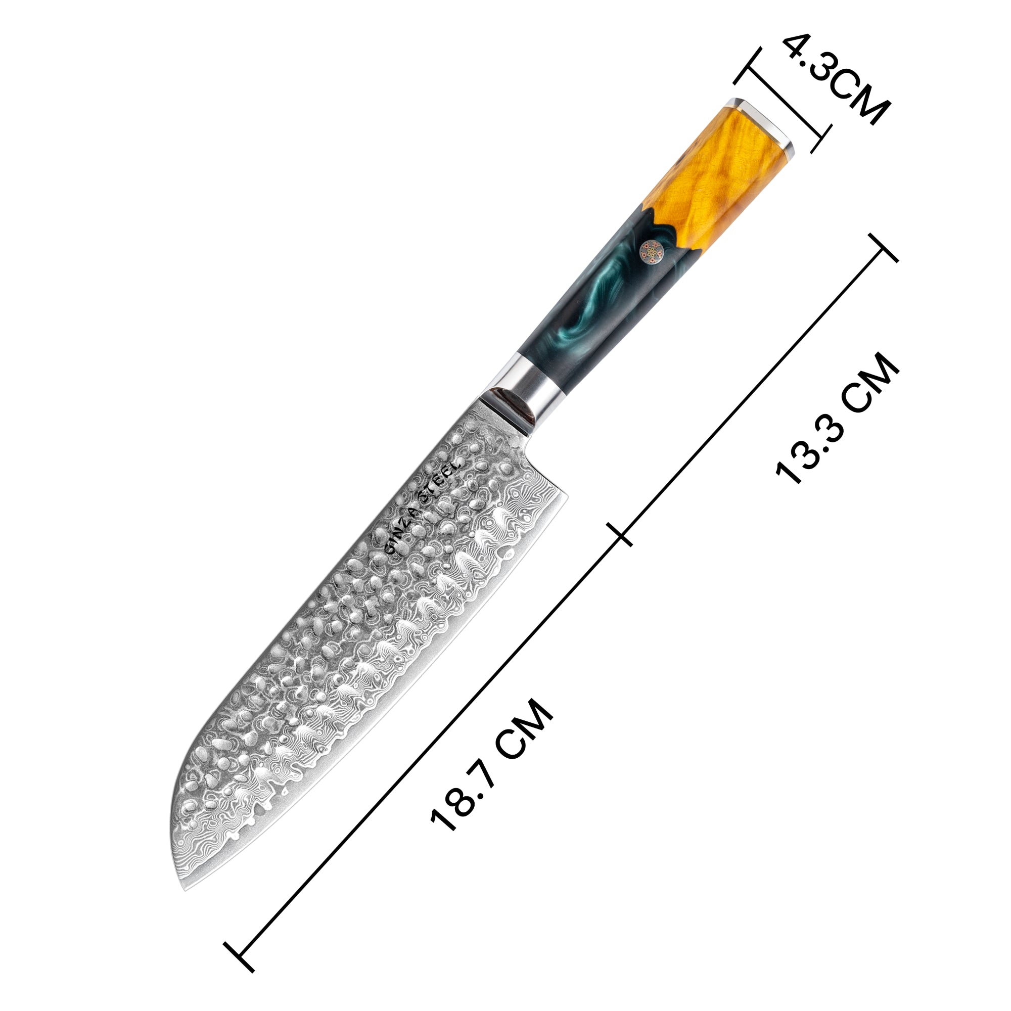 Kaze Katana – 7-Inch Santoku Knife, Damascus VG10 Steel, 67 Layers