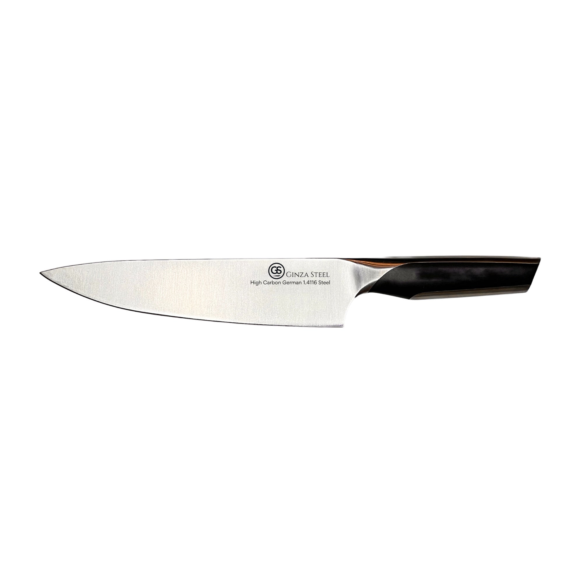 Küchen Series Schneide Chef Knife 210mm – German 1.4116 Steel Blade with black handle, high-performance kitchen knife by Ginza Steel.