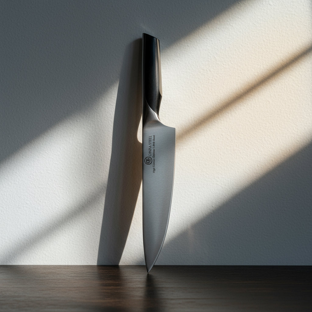 Alt Tag: Küchen Series Schneide Chef Knife 210mm – German 1.4116 Steel Blade on wooden surface