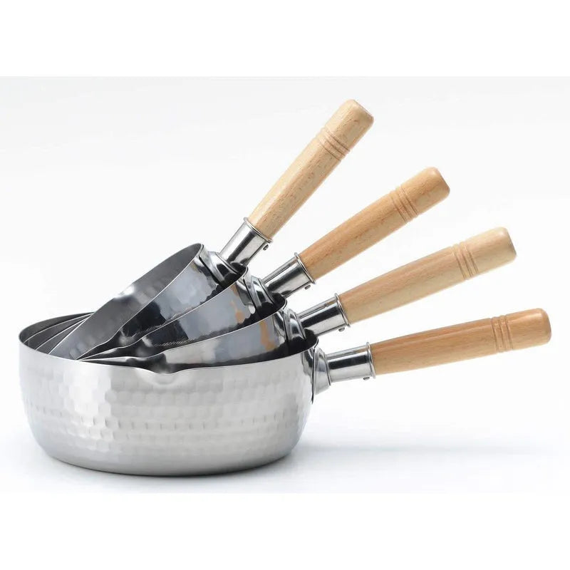 Yoshikawa Yukihira 24 cm Pot | 3.6 L Stainless Steel with Wooden Handle