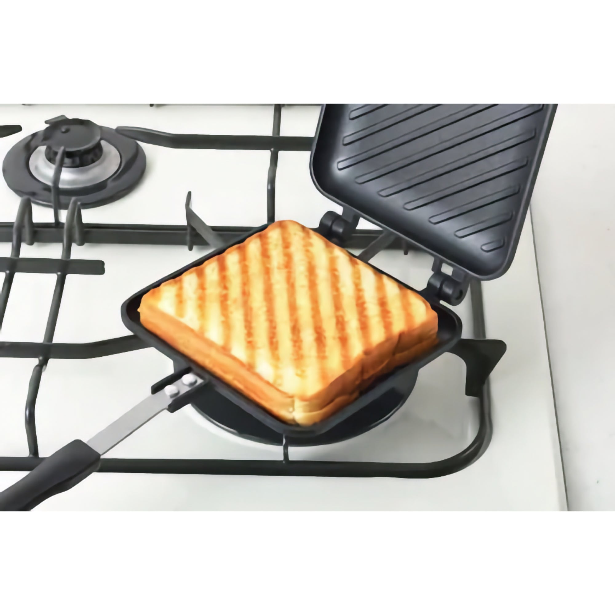 Yoshikawa Hot Sandwich Maker – Japanese Stovetop Panini Press (Gas Stove Only)