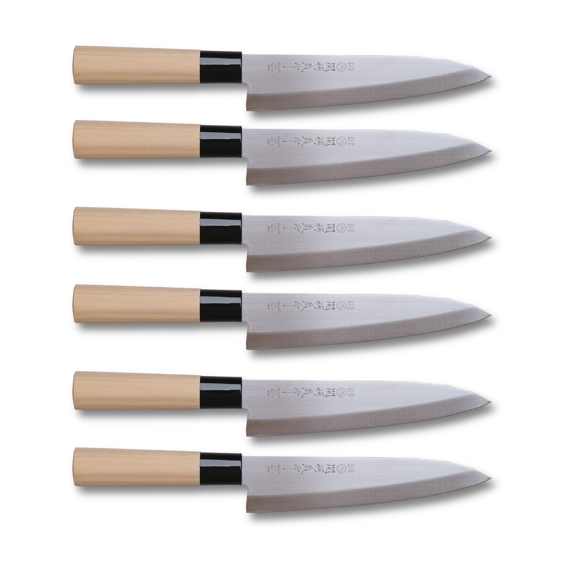 TSUBAZO GYUTO KNIFE 180 SIX BUNDLE FOR RESTAURANTS - Stainless Steel Blade - Made in Japan