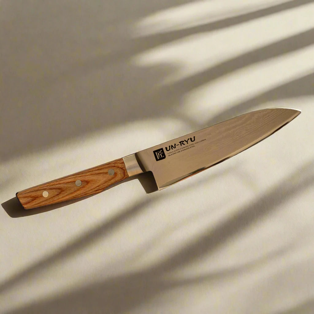 UN‑RYU Japan Knife Set – 210mm Gyuto & 170mm Santoku VG10 Damascus | Made in Japan