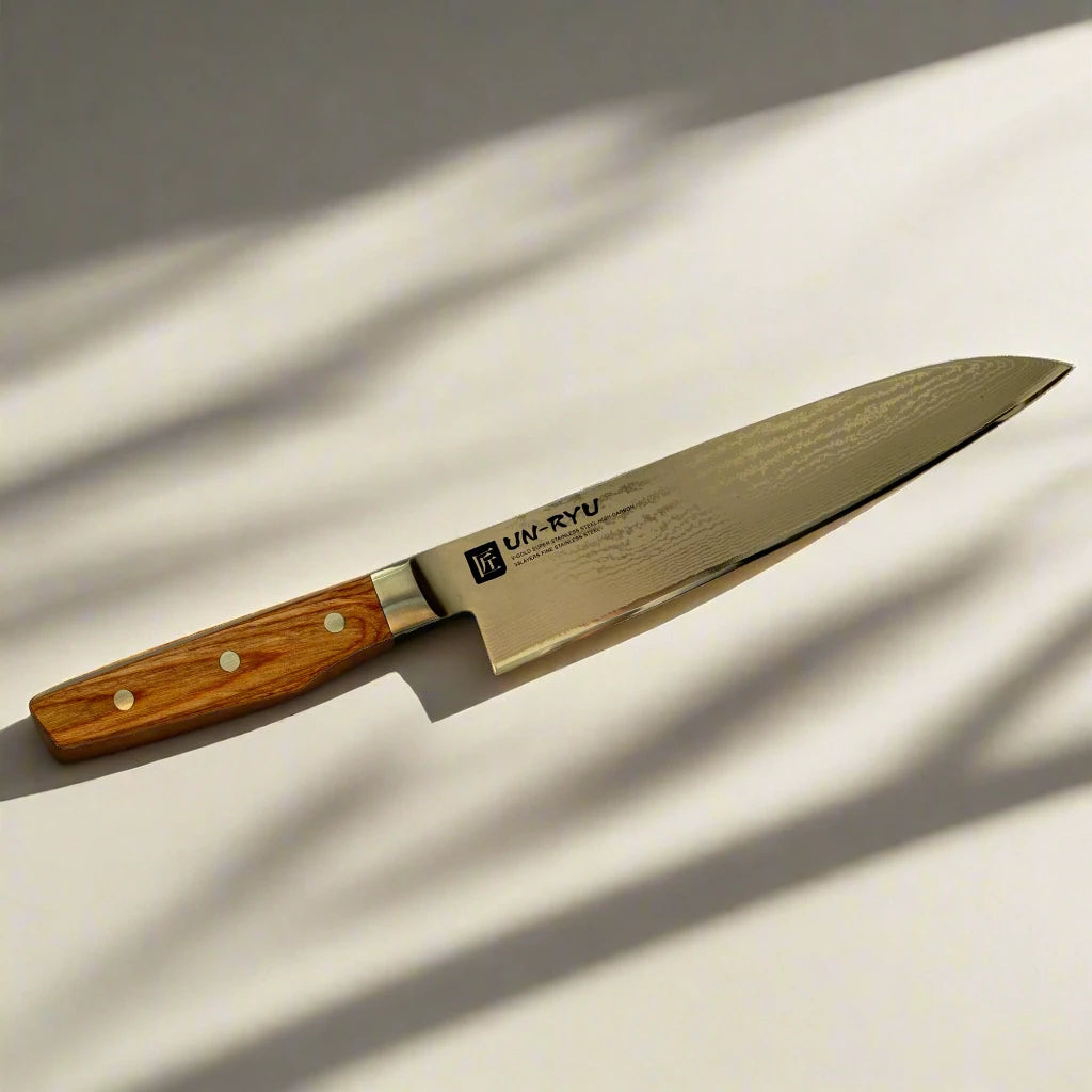 UN‑RYU Japan Knife Set – 210mm Gyuto & 170mm Santoku VG10 Damascus | Made in Japan