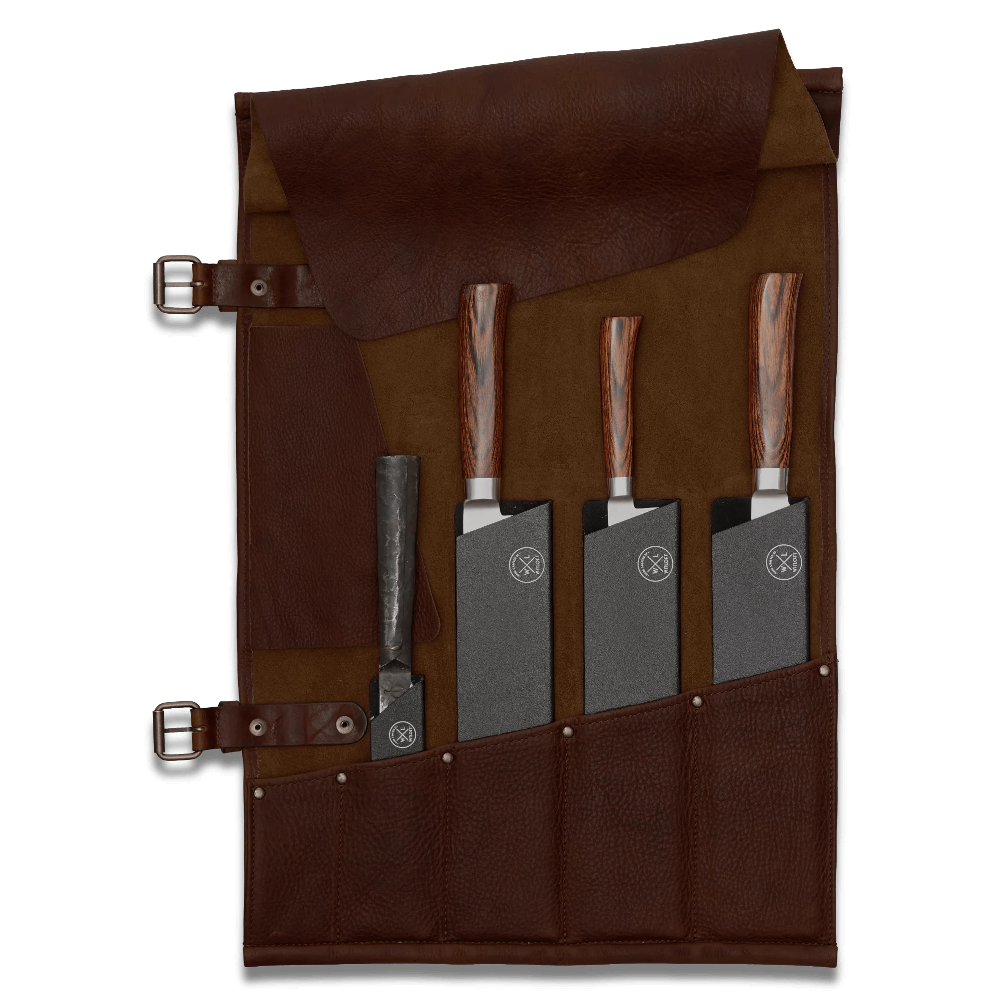 WITLOFT | Handmade leather Knife Role ( 5 Compartments)