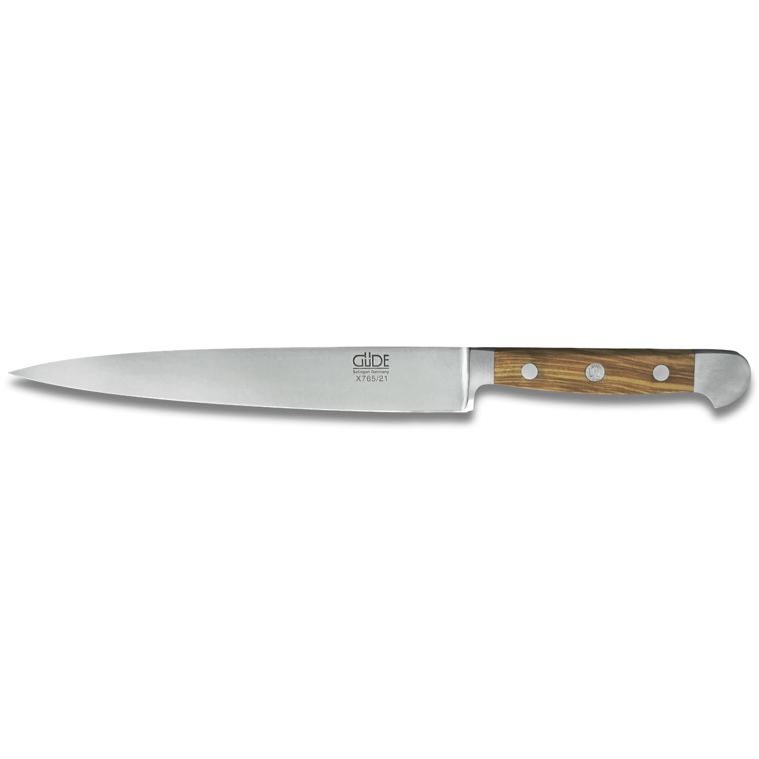 ALPHA OLIVE | Slicing / HAM Knife 8" | Forged Steel / Olive wood handle