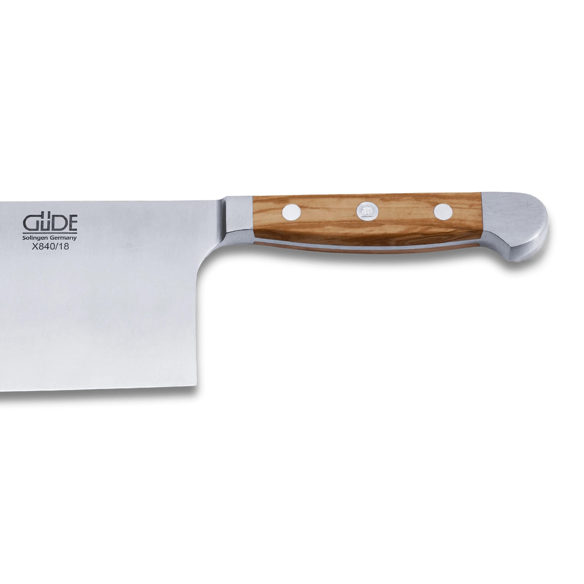ALPHA OLIVE | Chinese Chef's Knife 8" | Forged Steel / Olive wood handle