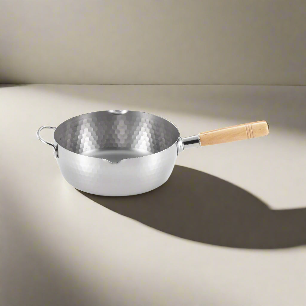 Yoshikawa Yukihira 24 cm Pot | 3.6 L Stainless Steel with Wooden Handle