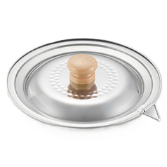 Yoshikawa Yukihira Saucepan with Lid stainless steel 14/16cm featuring a wooden knob, ideal for simmering and steaming in Japan.