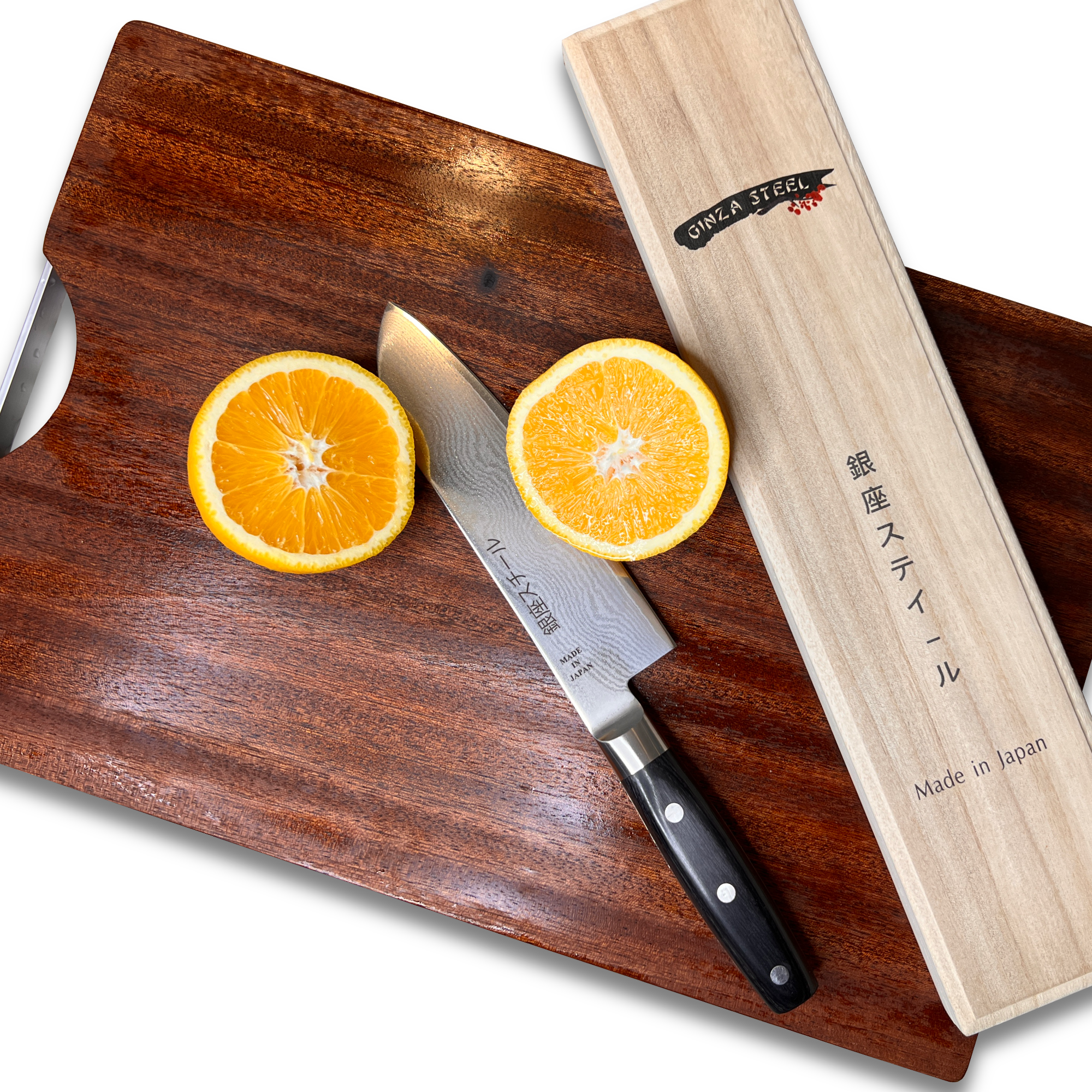 Ginza Pro Cutting Board Duo Set - Made from Whole Ebony Plank