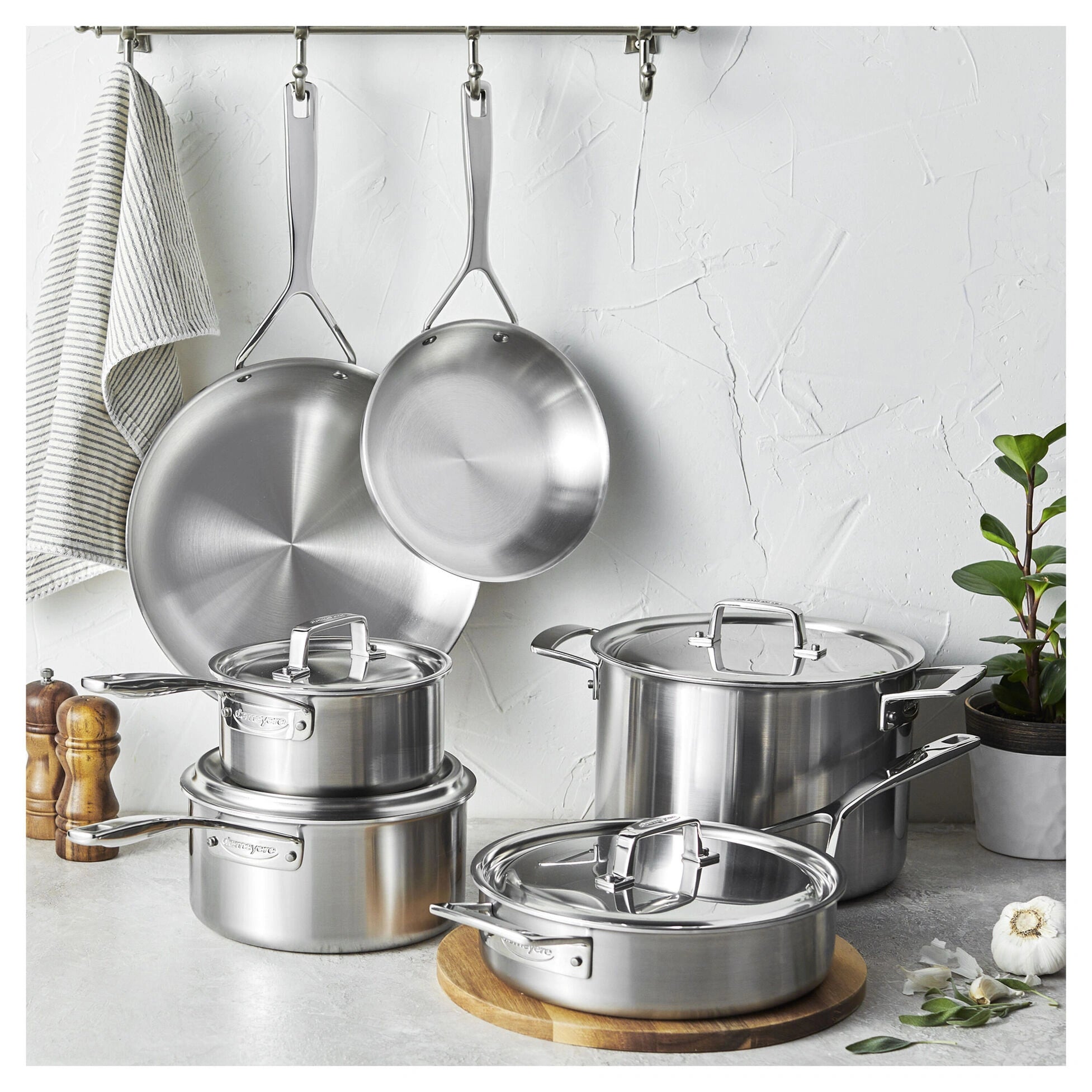 DEMEYERE Essential 5 5 Piece 18/10 Stainless Steel Cookware Set