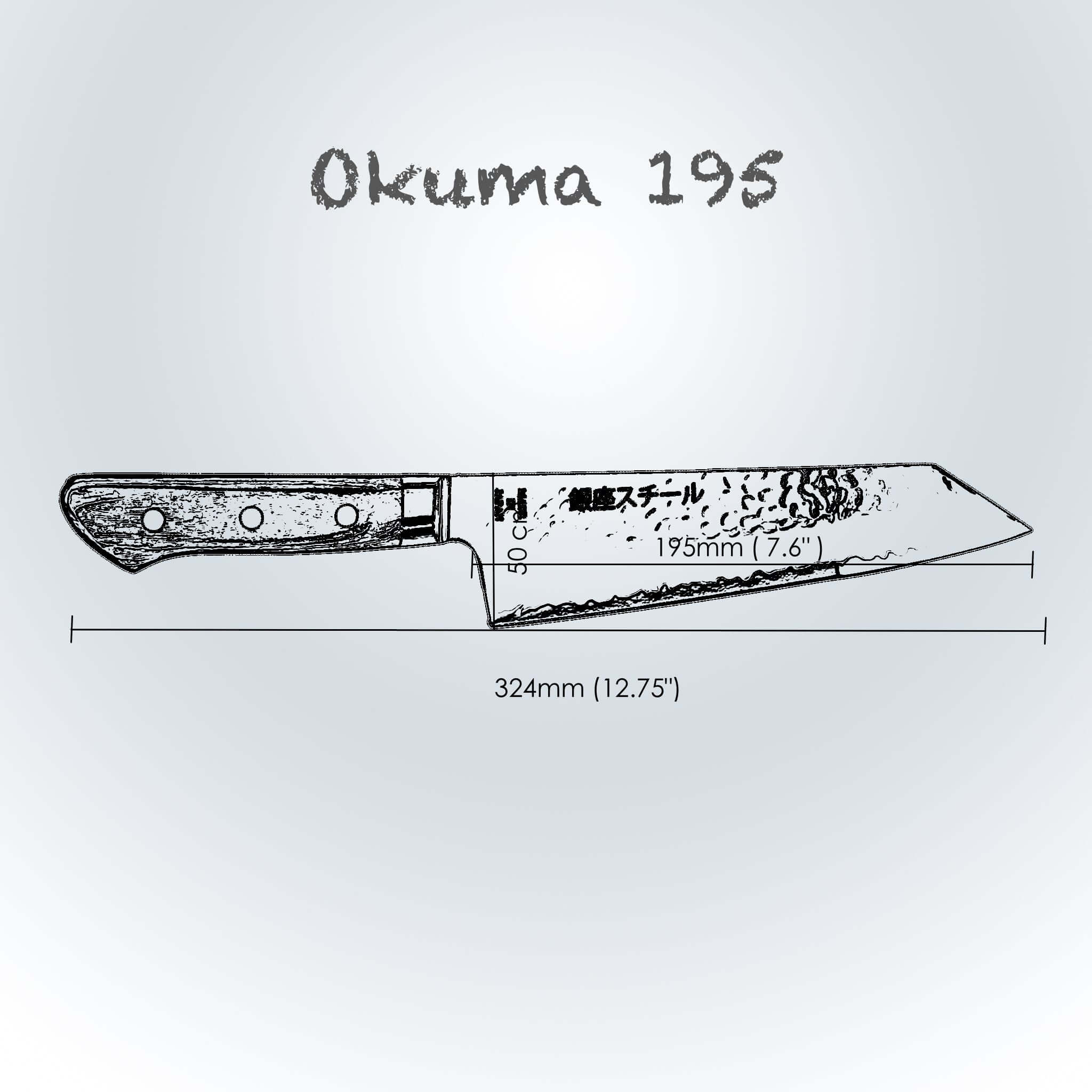Okuma 195 - Couteau Kiritsuke Santoku 195mm