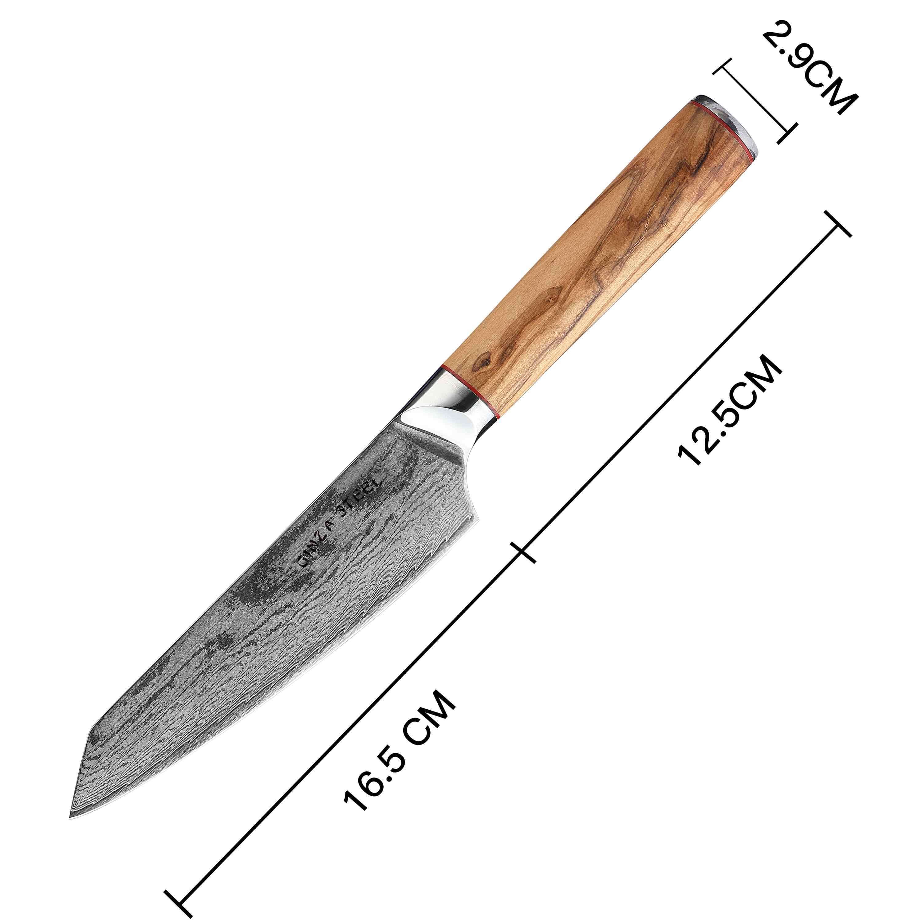 MIA 17 | Chef Knife 6.5 " Damascus AUS10 Steel 67 Layer/Italian Olive Wood Handle