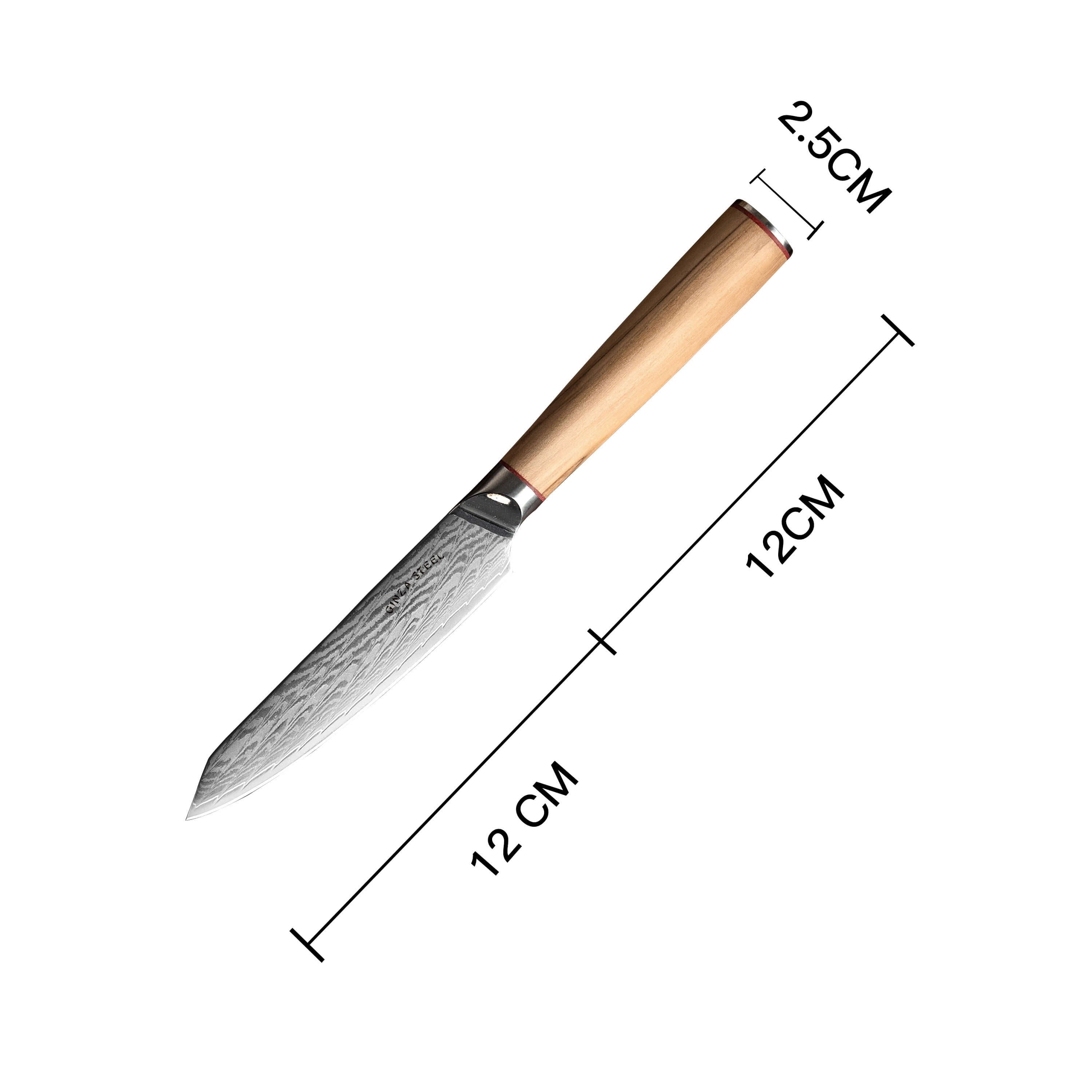MIA 12 | Utility Knife 5" Damascus AUS10 Steel 67 Layer / Olive Wood handle
